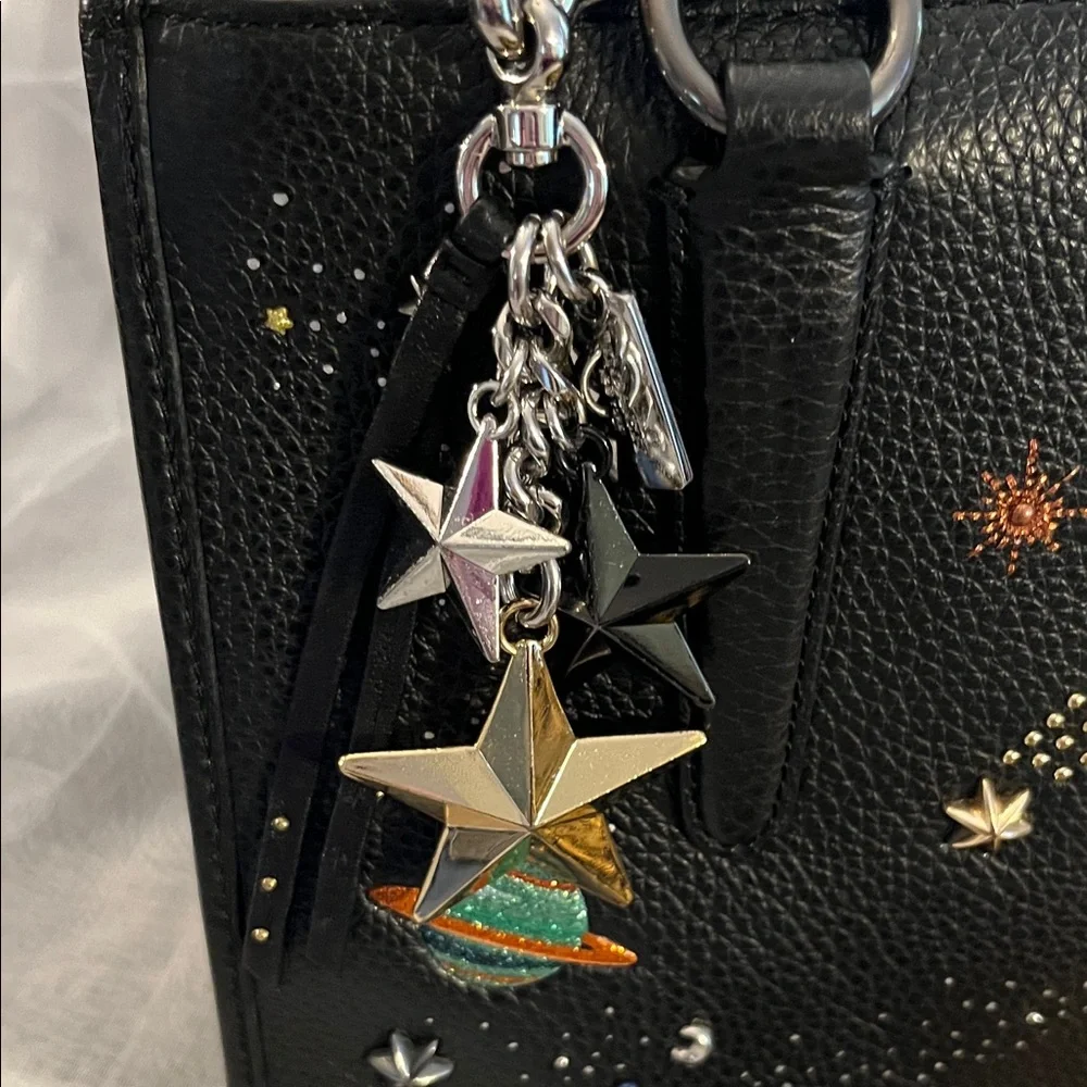 Coach Rare NASA Space black Shoulder Bag with Charms - Picture 16 of 16